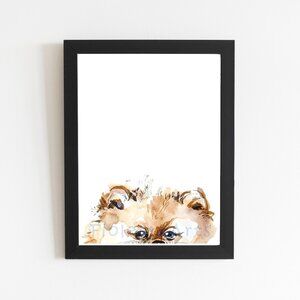 Pomeranian Art Print, Tan Pomeranian Illustration, Small Dog Wall Art